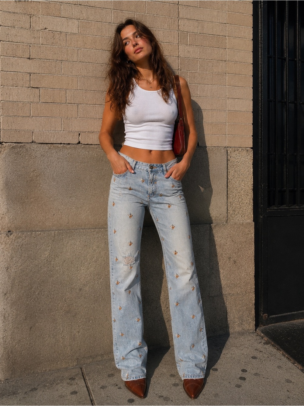 Vintage y2k Dolce & Gabbana embroidered jeans size 32